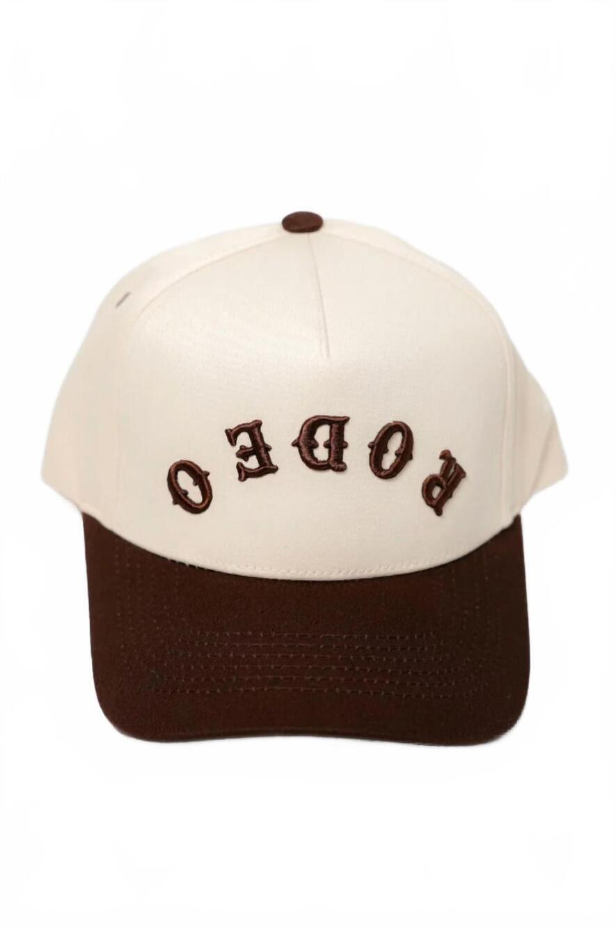 NEW SUMMER TEES women's rodeo upside down cap in brown/natural